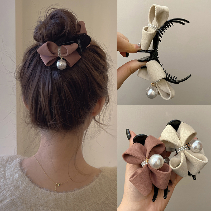 Ribbon Bow Gift - 1 buah klip cakar rambut dasi