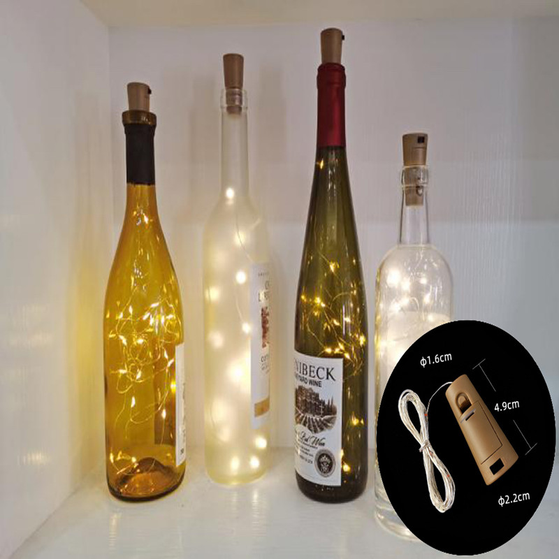 Led Fairy String Lights - Lampu botol anggur LED dengan gabus,