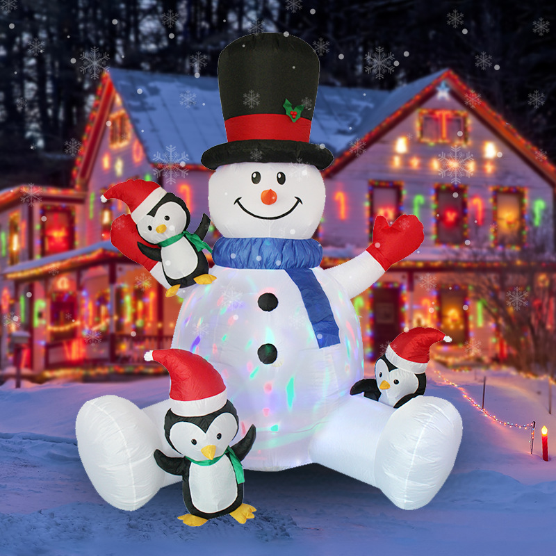Christmas Lights Outdoor - Arhat Bertumpuk Penguin Manusia Salju Tiup