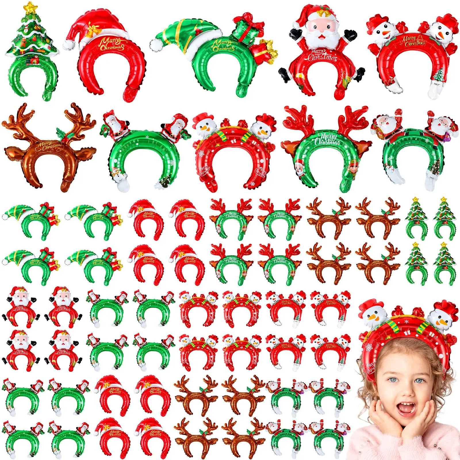 Reindeer Antlers Headband - Bando tiup Natal balon manusia salju
