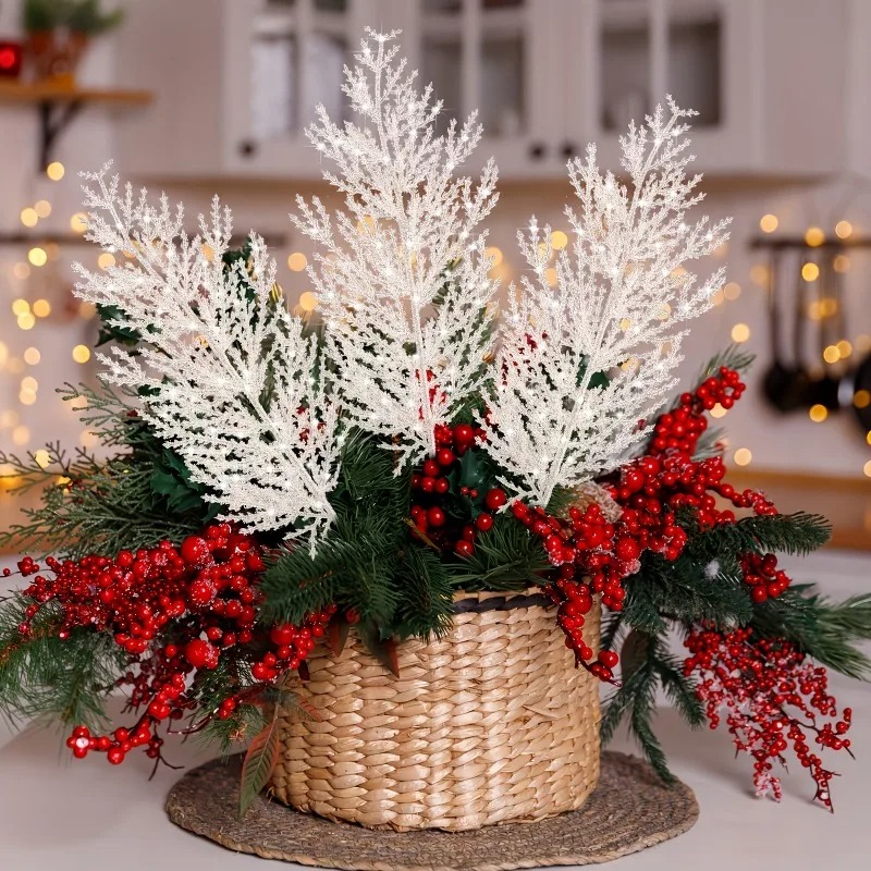 Christmas Wreath Fake - 24 Buah Cabang Pinus Buatan Natal,
