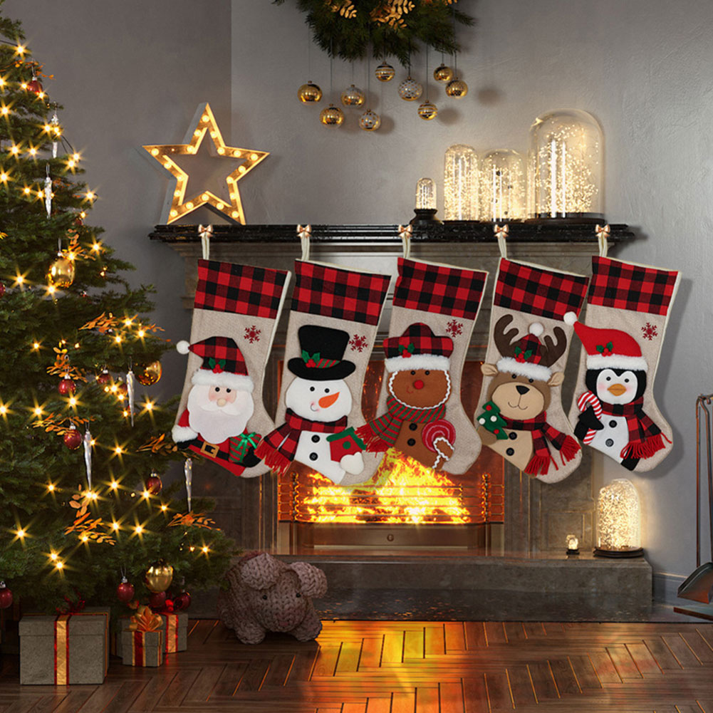 Christmas Stocking Hanging - Stoking Natal Besar 19 Inci Motif