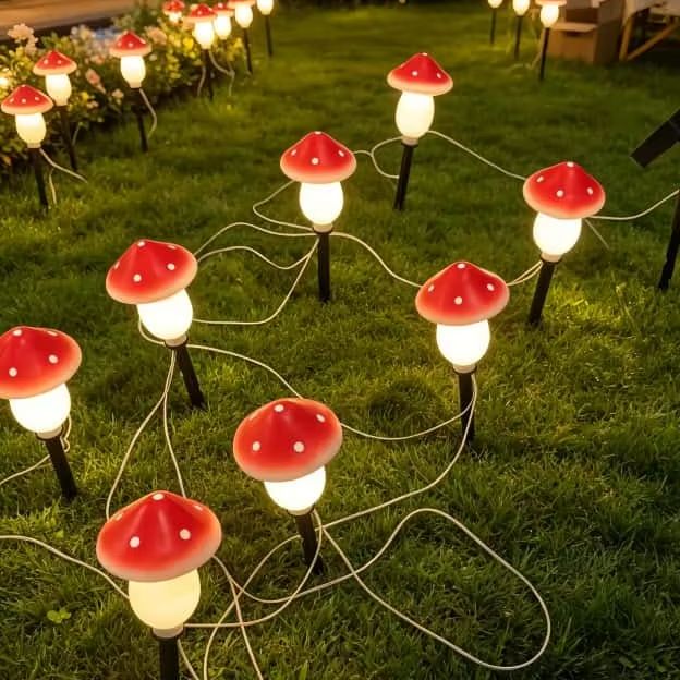 Christmas Lights Outdoor - Lampu Tali Jamur Tenaga Surya Tahan