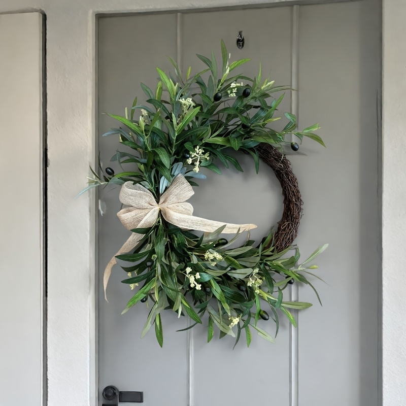 Christmas Wreath Fake - 2025 Karangan Bunga Zaitun Buatan Hiasan