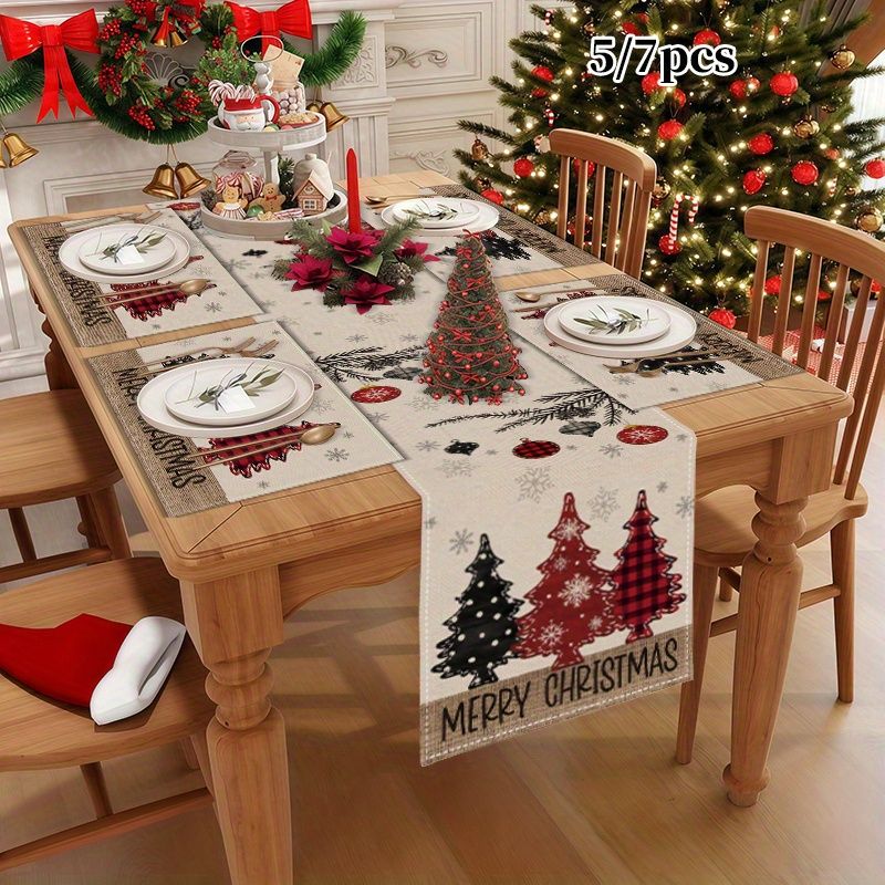 Set Alas Meja Natal Gaya Ameri - Christmas Table Runner ulasan dan harga