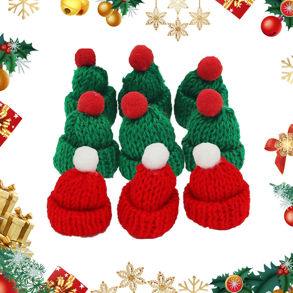 10 buah topi rajut Natal Mini  - Santa Hat Plush ulasan dan harga