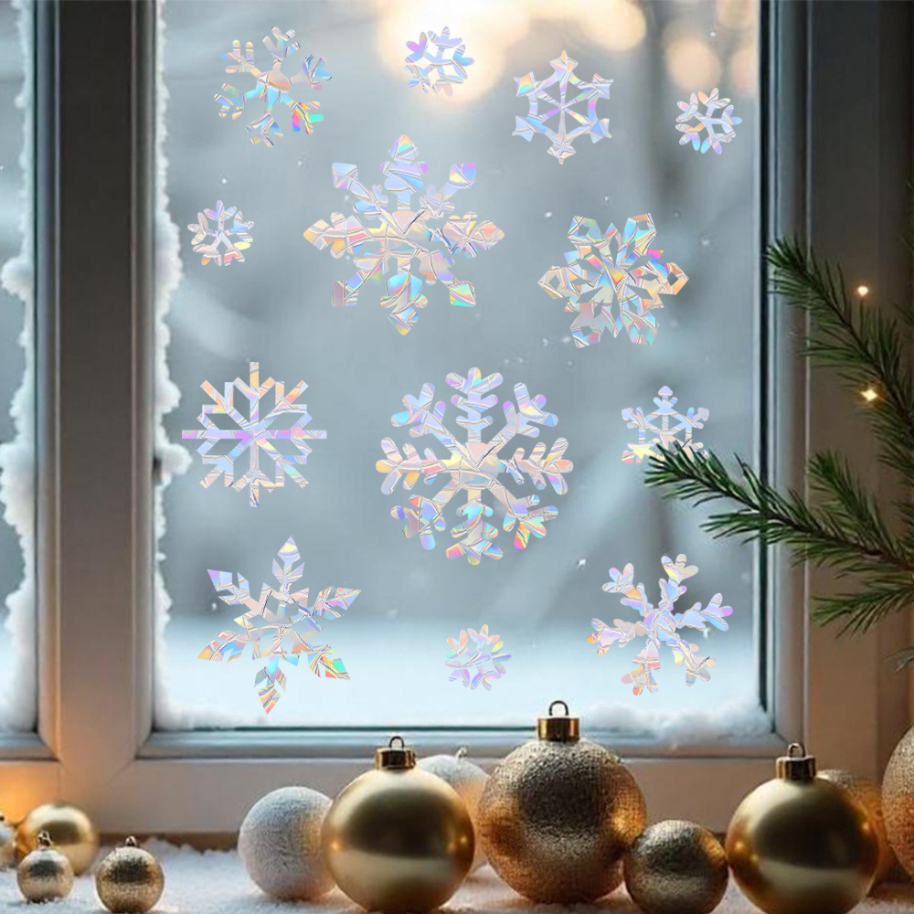 Stiker Dinding Elektrostatik M - Snowflake Window Decal ulasan dan harga
