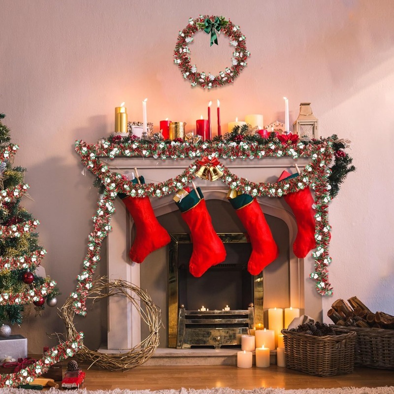 2M Garland Natal Merah Hijau d - Tinsel Garland Decoration ulasan dan harga