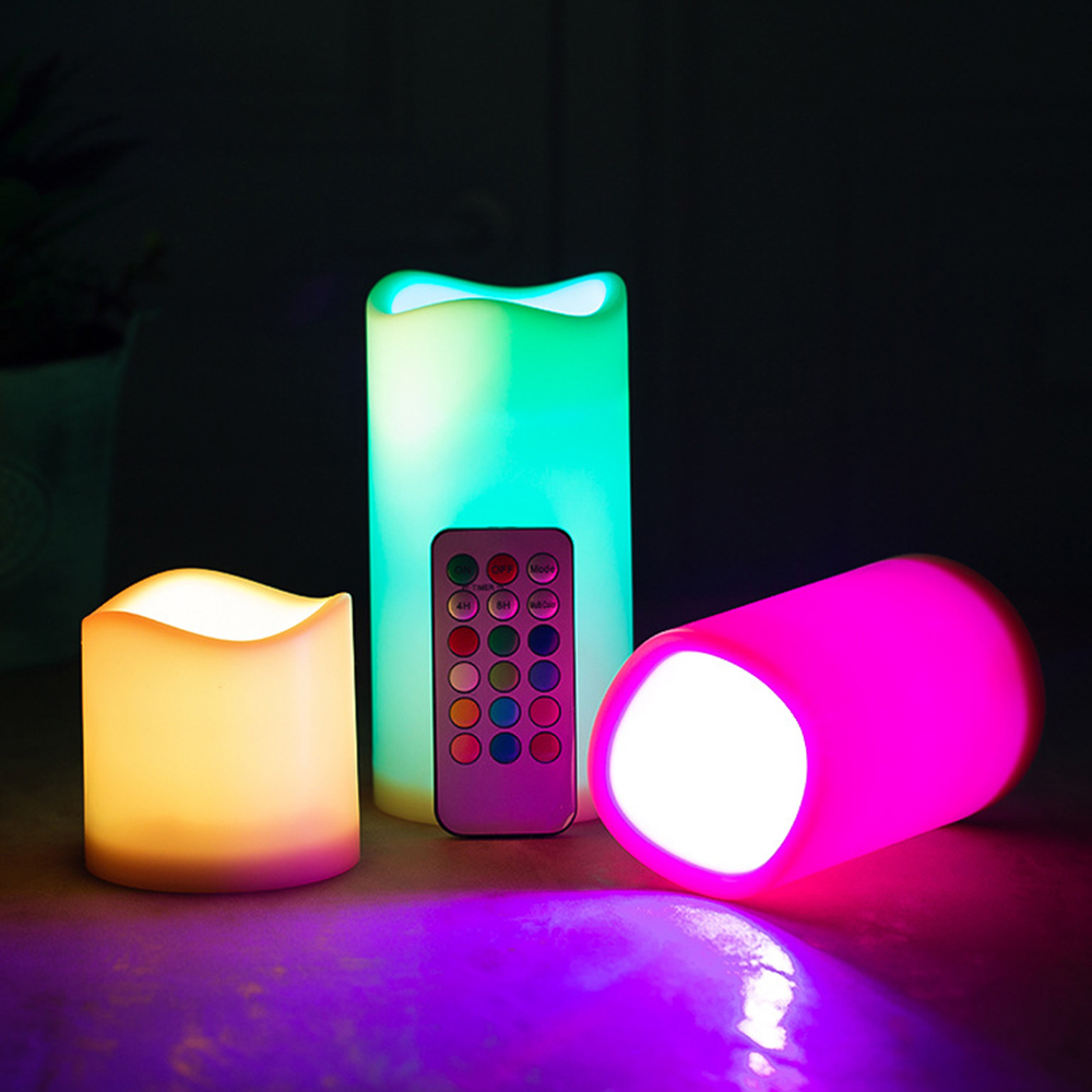 3 Buah/Set Lilin Berkedip Tanp - Holiday Candle Set ulasan dan harga