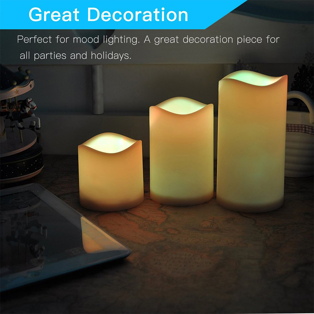 3 Buah/Set Lilin Berkedip Tanp - Holiday Candle Set ulasan dan harga