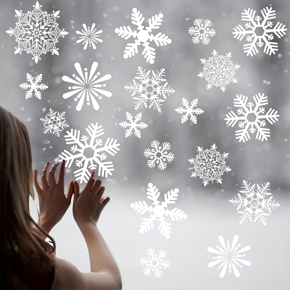 137Pcs Stiker Salju Musim Ding - Snowflake Window Decal ulasan dan harga