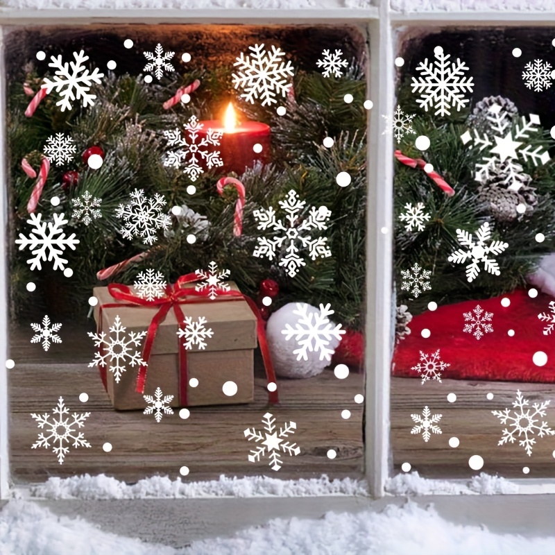 137Pcs Stiker Salju Musim Ding - Snowflake Window Decal ulasan dan harga