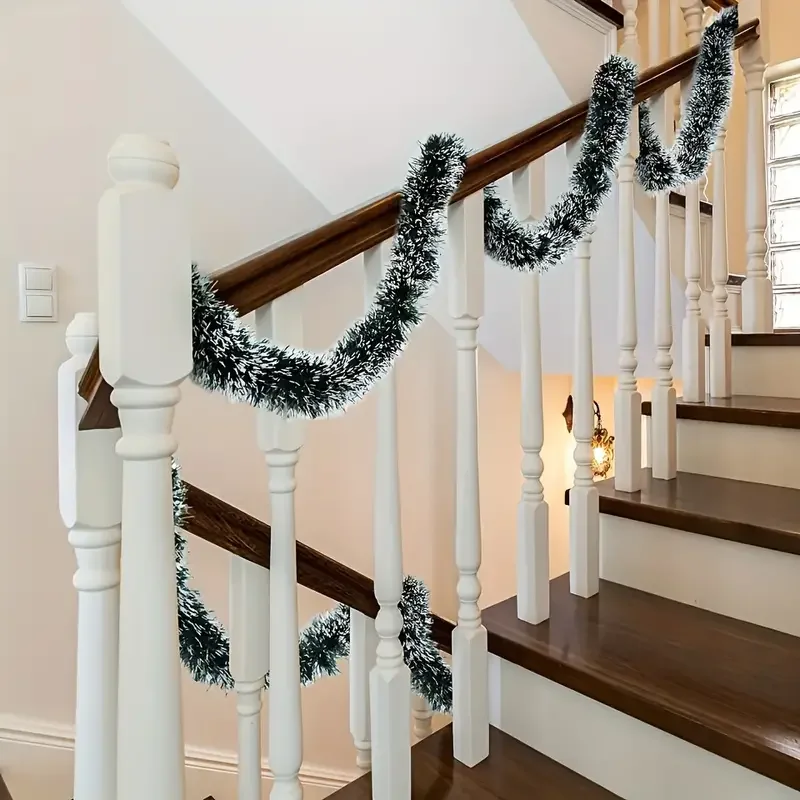 Hiasan Natal Hijau Putih, Garl - Tinsel Garland Decoration ulasan dan harga