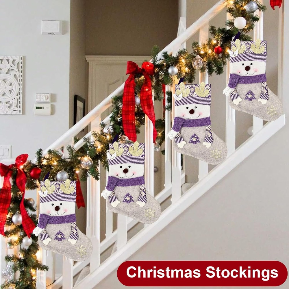 1-4 Buah Kantong Natal Berbaha - Christmas Stocking Hanging ulasan dan harga