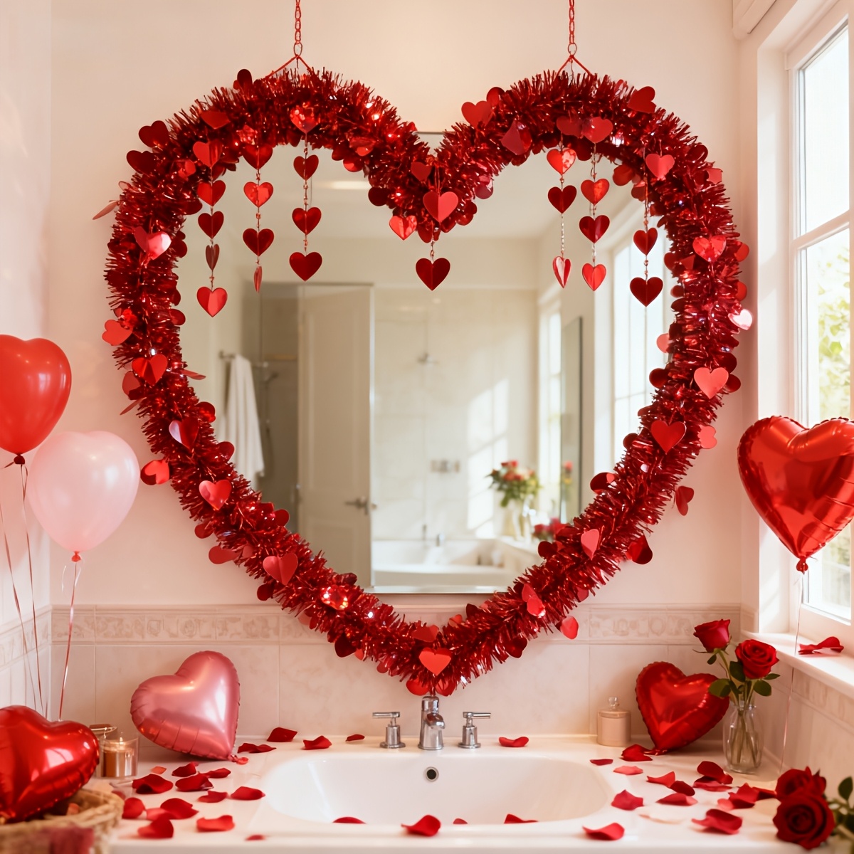 3 Buah Karangan Bunga Plastik  - Tinsel Garland Decoration ulasan dan harga