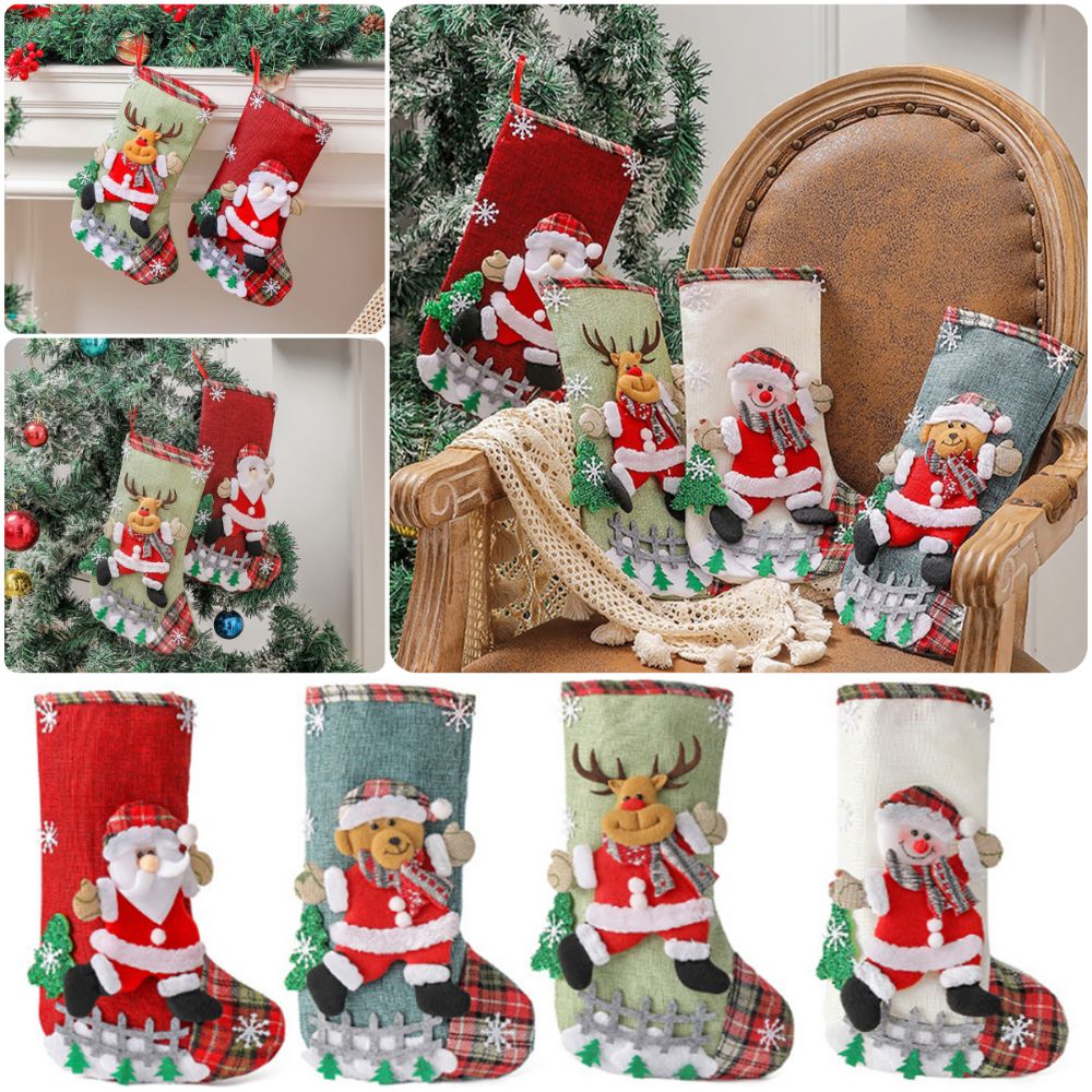 Kaus Kaki Natal Multiwarna den - Christmas Stocking Hanging ulasan dan harga