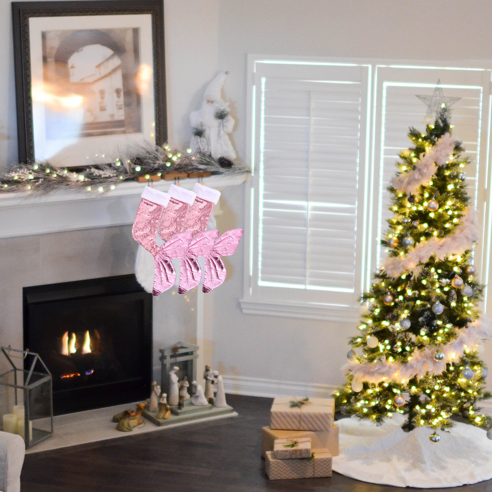Hiasan Natal Ekor Duyung Payet - Christmas Stocking Hanging ulasan dan harga