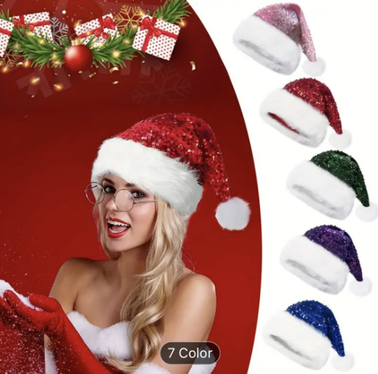 Topi Natal Payet Topi Santa Cl - Santa Hat Plush ulasan dan harga