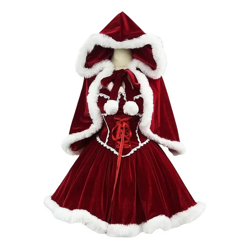 Kostum Cosplay Jubah Merah Tah - Elf Costume Christmas ulasan dan harga