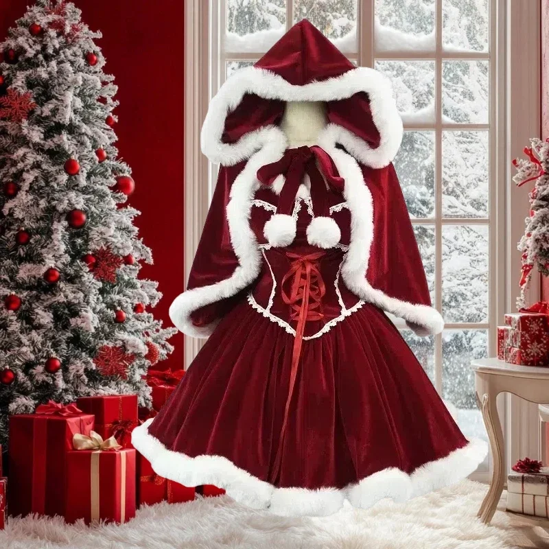 Kostum Cosplay Jubah Merah Tah - Elf Costume Christmas ulasan dan harga