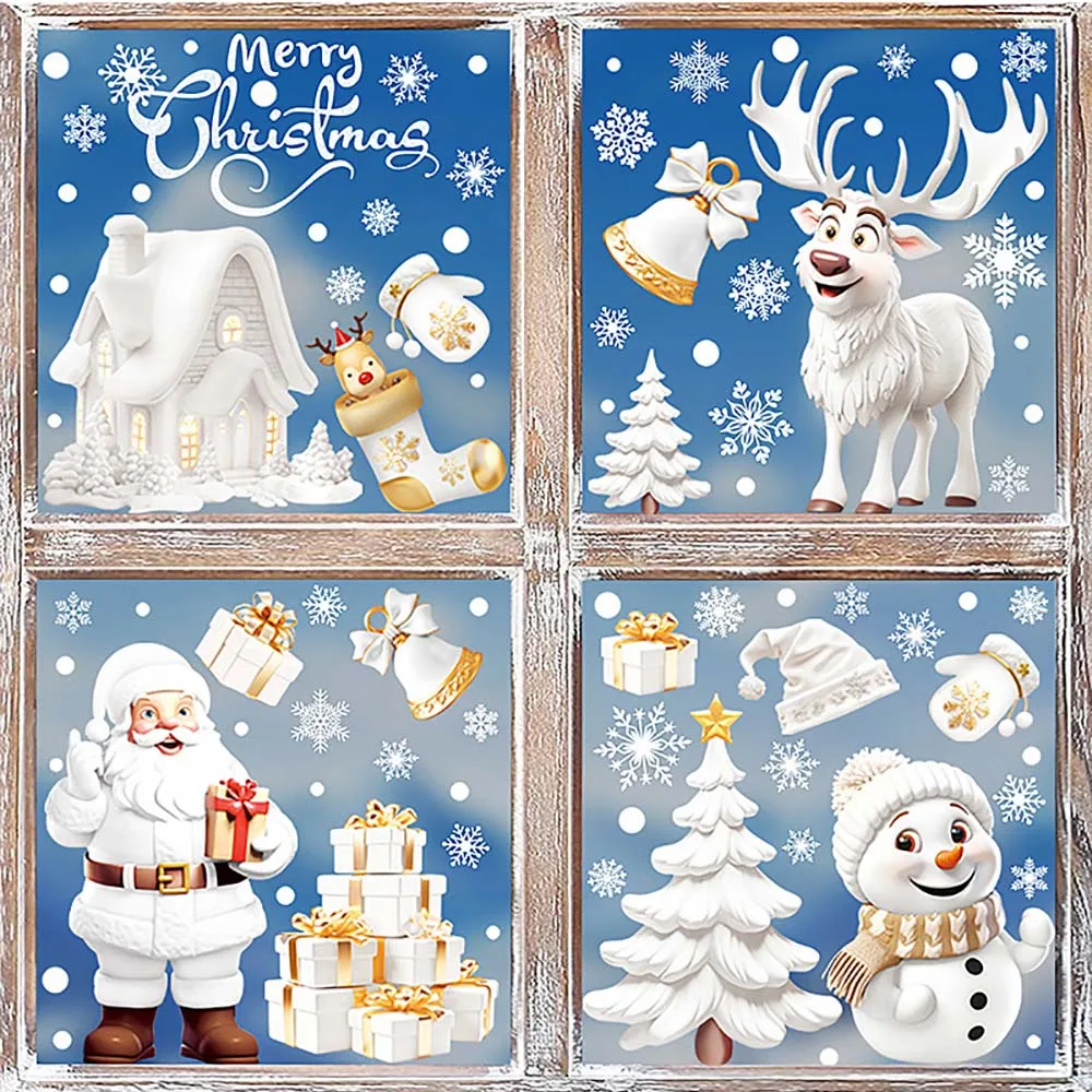 Stiker jendela Natal, 9 buah/s - Snowflake Window Decal ulasan dan harga