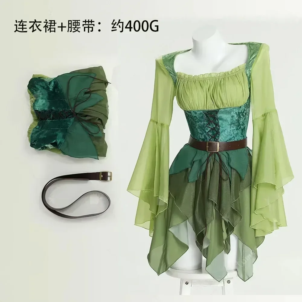 Gaun Peri Hijau Abad Pertengah - Elf Costume Christmas ulasan dan harga